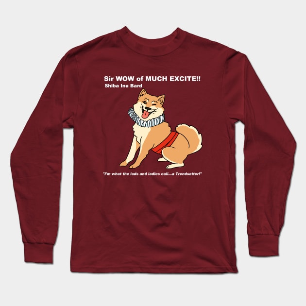 Shiba Inu Bard Long Sleeve T-Shirt by DivineandConquer